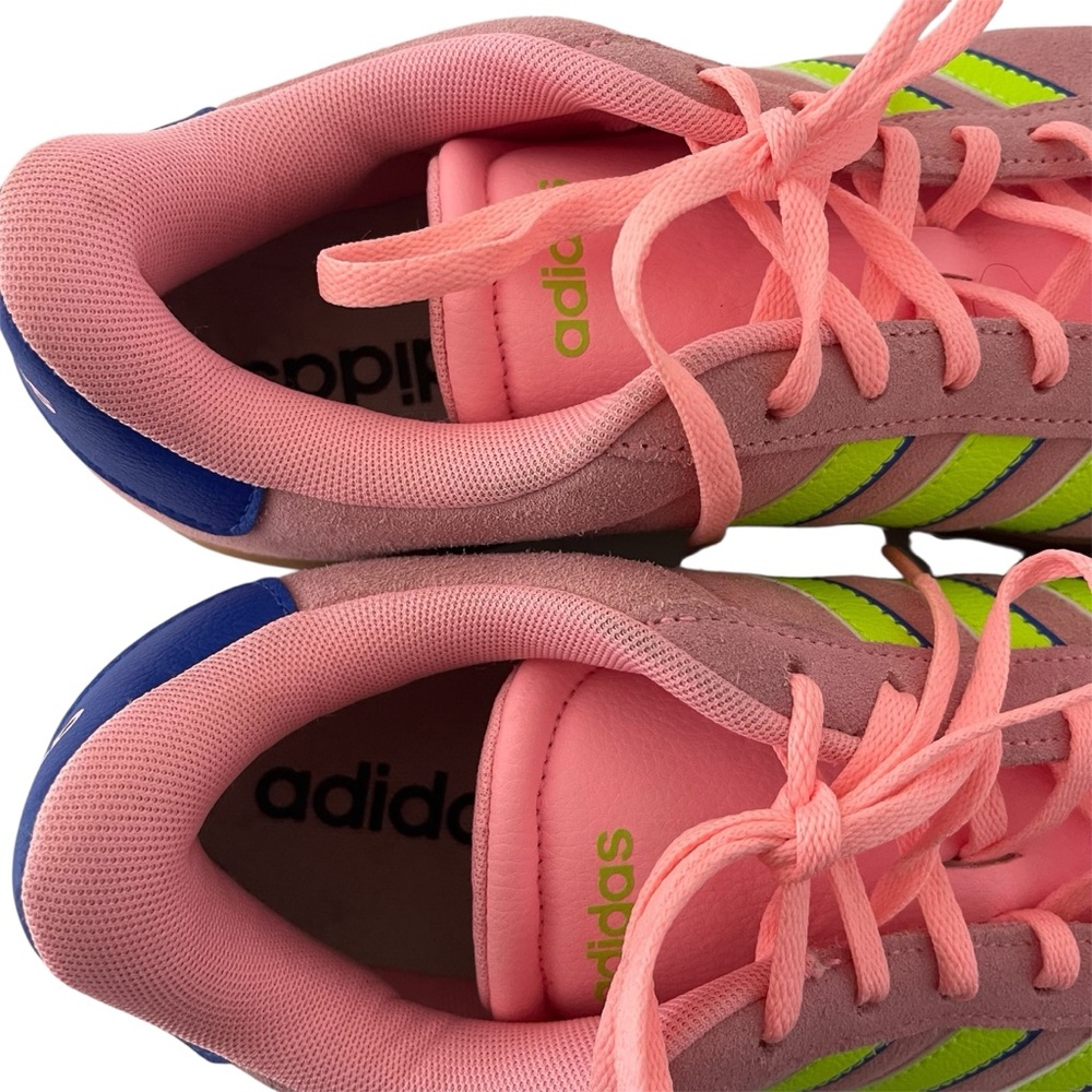 Adidas VL Court Bold Damen Sneaker Pink Lemon Blue Gum Skateboard Size US 11 - Picture 5 of 9